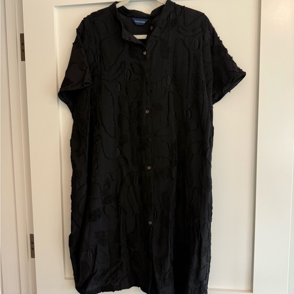 Fuga Fuga Black Button-Up Dress